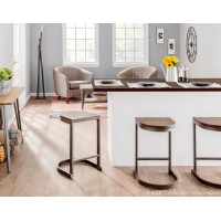 Lumisource CHR-SHLTN LGY Shelton Contemporary Club Chair in Light Grey Faux Leather 